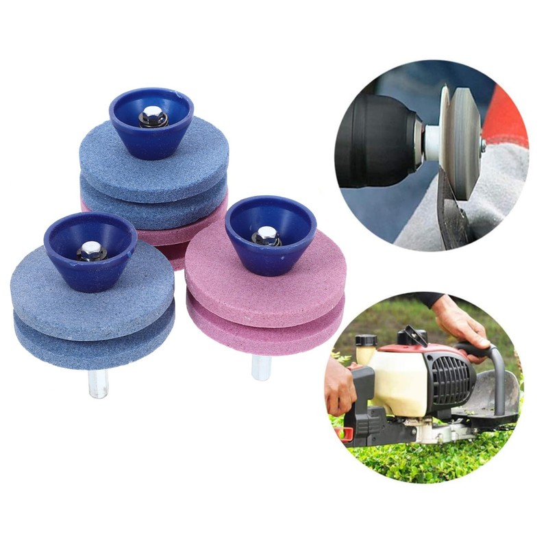 Mipcase 3pcs Rotary Drill Lawn Mower Blade Sharpener Mowing Sharpeners