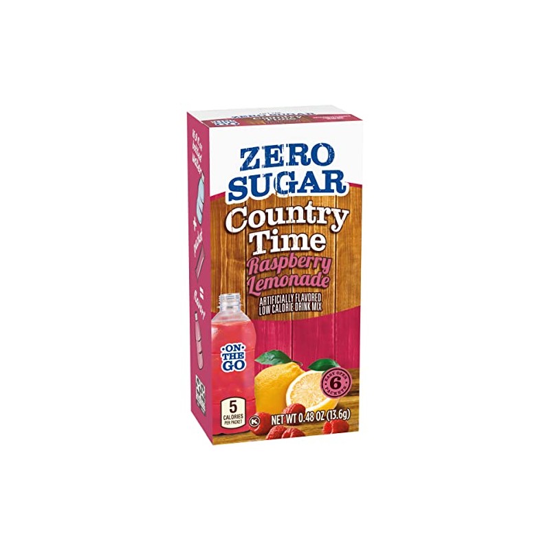 Country Time Zero Sugar Raspberry Lemonade Powdered Drink Mix, 6