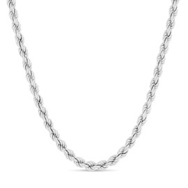 Verona Jewelers Sterling Silver Men's Diamond-Cut Rope Chain 3.3MM- Solid 925 Italian Necklace (3.3MM-22)
