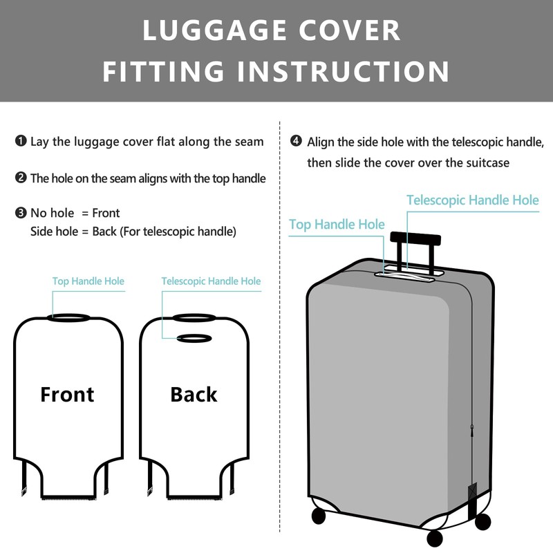 Travelkin Luggage Covers For Suitcase Tsa Approved,Suitcase Cover Protector Fit