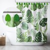 JarThenaAMCS 12Pcs Tropical Leaf Shower Curtain Hooks Green Botanical Palm