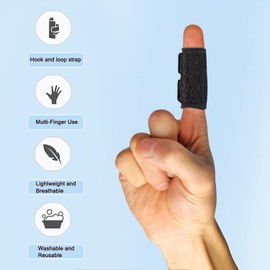 VHOPMORE Finger Splint Finger Sleeves Protectors, Adjustable Trigger Finger Splints Thumb Splint Brace for Finger Support Compression Finger Tape for Arthritis - M