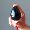 Satin Crystals Black Agate Egg Suave Protection Stone 1.75-2.0 inch