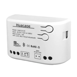 Huacaoe EWeLink 1CH 7-32V Smart Switch, Self-Locking Relay Switch, Mobile Phone Remote Control, Timing/Delay, Compatible with Alexa/Google