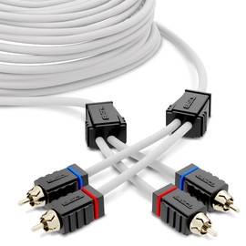 DS18 MOFCR-25FT 2 Channels OFC Marine RCA Audio Stereo Cable - 25 Feet