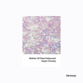 Hemway Craft Glitter Shaker 110g / 3.9oz Glitter for Arts, Crafts, Resin, Tumblers, Nails, Painting, Decoration, Festival, Cosmetic, Body - Super Chunky (1/8" 0.125" 3mm) - Mother of Pearl Iridescent