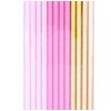 PINK & GOLD PAPER STRAWS 19CM 24CT