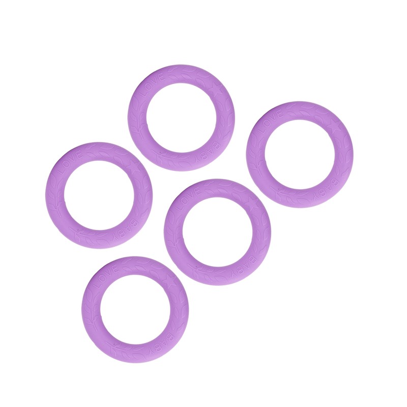 5pcs Baby Soft Silicone Teething Ring Toy Infant Safe Elastic
