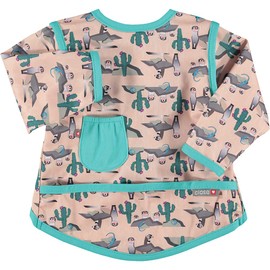 Close Pop-In Baby Long Sleeve Bib with Front Pocket from 6 to 18 Months | Machine Washable at 40 Degrees | Level 3 Ferret Print