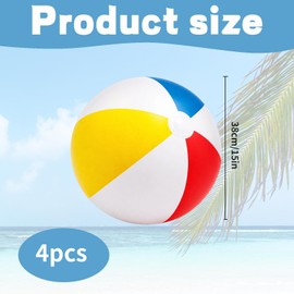 ZKFSIE Beach Ball, 4-Pack Inflatable Beach Balls, Vibrant Design for Outdoor Water Activities, Portable Inflatable Pool.