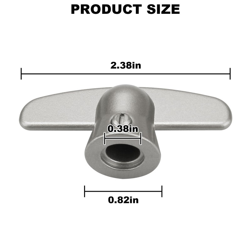 VIDABTE 3/8" T-Crank Casement Window Handle, Butterfly Wing Nut T-Handles