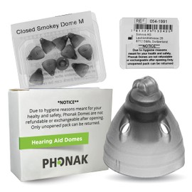 Phonak Closed Smokey Dome Medium (0.31 inch=8mm) 10 Domes, Genuine OEM Switzerland Replacement by Sonova, Hearing Aid Domes for Standard 2 Pin Receiver Accessories -1 Pack/10 Domes Total