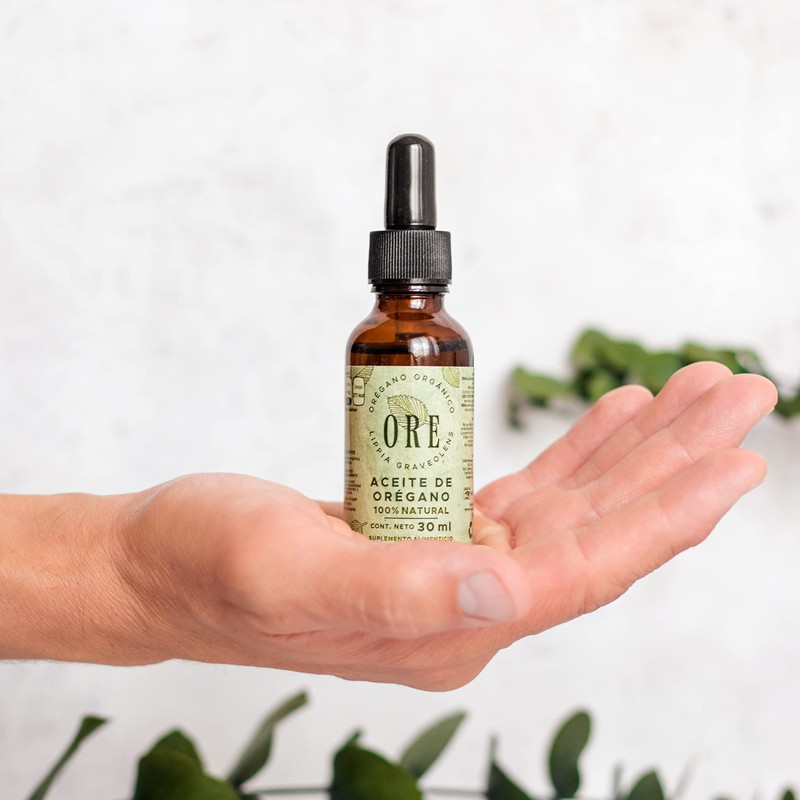 ORE Aceite de Orégano Natural 30ml y Perlitas de Orégano