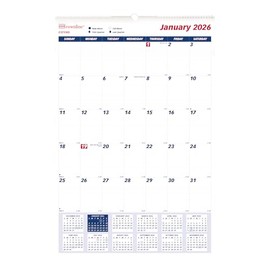Brownline® 2026 Monthly Wall Calendar, 12 Months, January to December, Twin-Wire Binding, 20" x 30" (C171105-26)