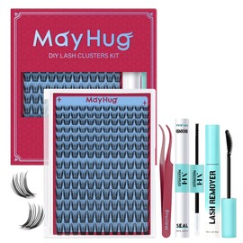 Mayhug Eyelash Extensions Set, Natural Lash Extension Set, 8-18 mm, Eyelash Extensions, D Curl Lashes, Extension Kit, DIY Eyelash Set for Home (GlowFeather Kit)