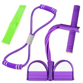 Guyode Expander Fitness with 8-Shaped Resistance Bands and Fitness Bands, 6 Tubes, Abdominal Trainer for Home, Sit-Us, Training Equipment for Home, Sports Equipment, Abdominal Training Device (Purple)
