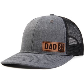 Lichfamy Dad Est 2025 2026 Hat for Men 1st Time New Dad to be Gifts for Our First Fathers Day from Leather Patch Trucker Hat