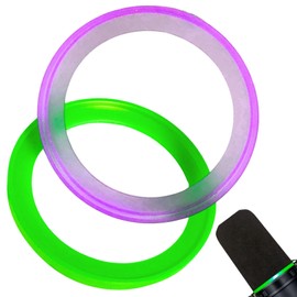 RhymKawa SM7b Cover Retaining Ring Collar for Shuer SM7B, SM7dB Microphone Pop Filter Replacement, Colored Windscreen 2 Pack (Purple Green)