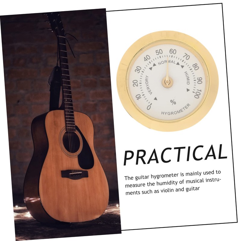Gatuida Round Hygrometer for Guitar Violin Care Portable Humidity Measurement