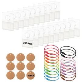Diteje 200 Pack Card Holder Compatible with Yoto Cards,Self Adhesive Tabs Card Organizer for Yoto Mini Player,with 20 Ring Loops and 20 Writable Round Tags for Kids Travel Carrier Storage