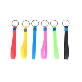 NUOBESTY 6Pcs Keychain Strap Wristlet Wrist Lanyard Keychain Silicone Rubber Key Rings Womens Keyrings Accessories |5.3x0.4inches