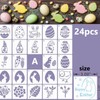 Pack of 24 Easter Stencils Set, Stencils Easter, Plastic Drawing