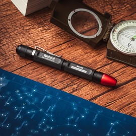 Weltool M6-RD Penlight Red Light LED Night Flashlight, Night Pilot Navigation Map Viewing, Astronomical Star Map Flashlight, Pocket with Clip