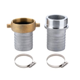 EASTRANS Aluminum Pin Lug Hose Fitting Set, 1-1/4" Hose Shank Coupling Set with 2 Clamps