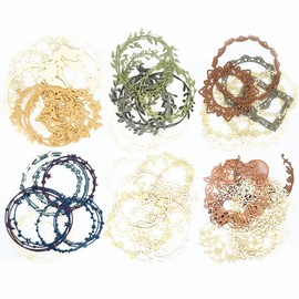 60Pcs Flower Hollow Out Border Paper, Vintage Round Heart Butterfly Moon Lace Star Cut Out Frames Decorative Paper for DIY Arts Crafts Card Junk Journals Scrapbooking