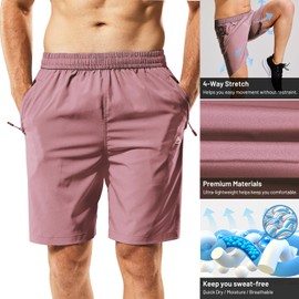 Haimont - Pantalones cortos deportivos para correr de 7 pulgadas de entrepierna, secado rápido, con bolsillo con cierre, ligeros, sin forro