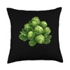 Brussels Sprouts With Leaves Throw Pillow