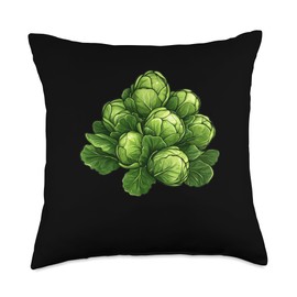Brussels Sprouts With Leaves Throw Pillow