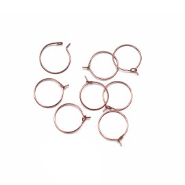 Unbranded Rose Gold Stainless Steel Earring Wires - 16mm - 10 Pieces - FD943