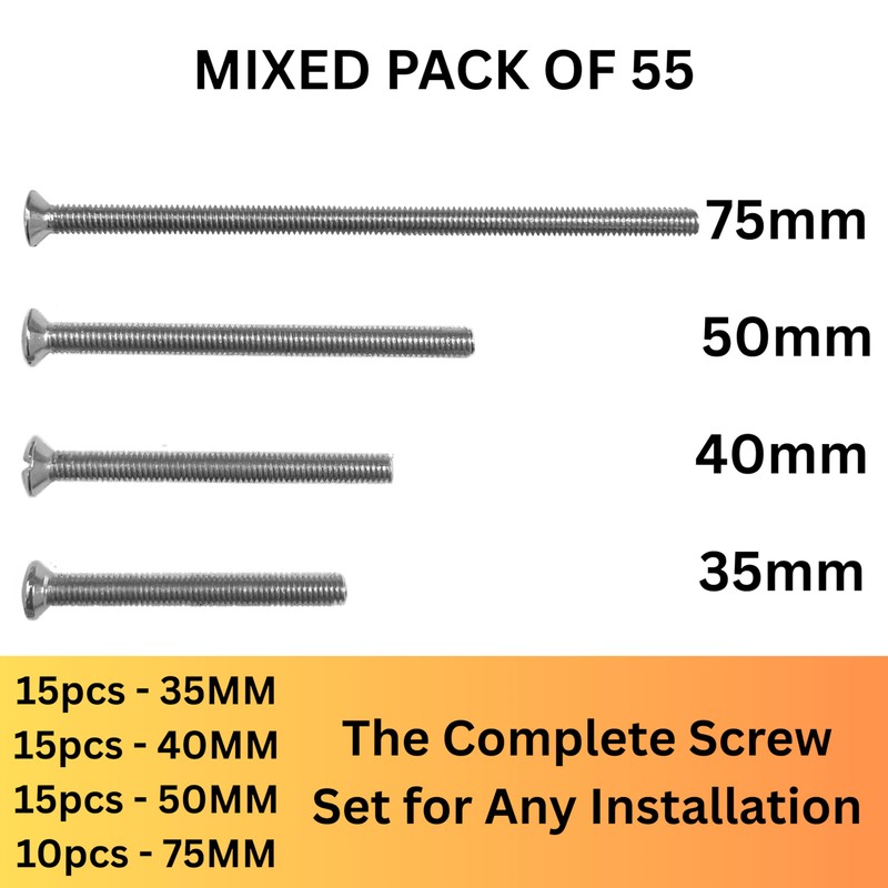 Evoges M3.5 Electrical Fixing Screws - Nickel Plated, Raised Head