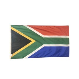 4x6' South Africa Flag - Durable and Fade Resistant All Weather Nylon, With Canvas Header and Brass Grommets, 4 Rows of Fly End Stitching, Made in USA