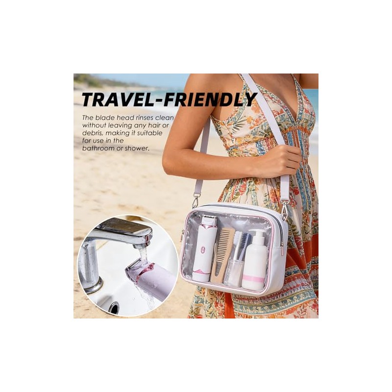 2-in-1 Electric Razor for Women, Portable Travel Size