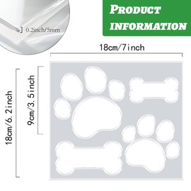 beinkmake Paw Print Router Template Dog Bones Acrylic Router Template for Woodworking Drawing Inlay Templates Charcuterie Board Decorative Templates 6.2x7 inch