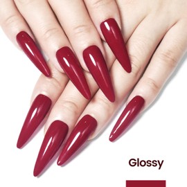 JODSONE 16.5ml Gel Nail Polish Dark Red Gel Polish Dark Red High Gloss Soak Off U V Nail Manicure Salon DIY at Home
