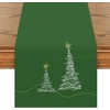 khevga Table Runner Tablecloth Christmas Modern in Grey with Embroidery