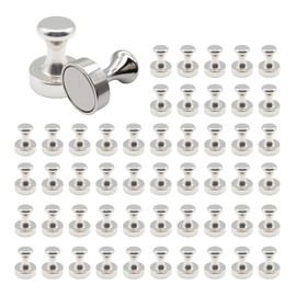 Neodymium Magnets N52, 12 x 16 mm, Pack of 50, Extra Strong, for Magnetic Board, Fridge, Whiteboard, Office (50, Silver)