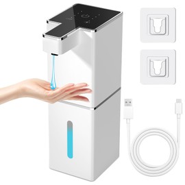 RDDAIPE 380 ml Automatic Soap Dispenser, Wall Mounted, Electric Soap Dispenser with Sensor, Automatic Soap Dispenser, No Touch, No Drilling, IPX5 Waterproof, Electric Soap Dispenser for Bathroom,