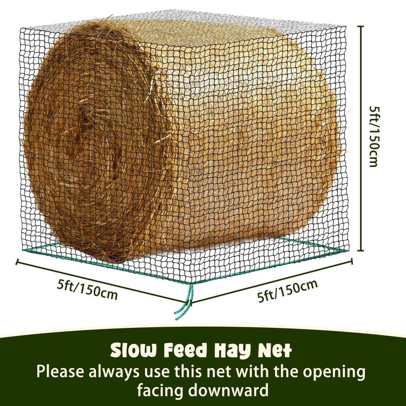 Umisu 5x5ft Bolded Hay Net for Horses – Heavy-Duty Slow