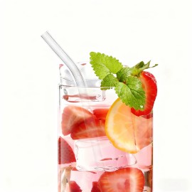 Square Glass Set of 6, 13oz Highball & Cocktail Glasses, with Straws & Brushes for Bar Homecolor: Straw, Capacity: 13OZ