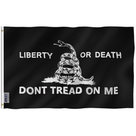 ANLEY Fly Breeze 3x5 Foot Liberty Or Death Flag - Vivid Color and Fade proof - Canvas Header and Double Stitched - Dont Tread On Me Flags Polyester with Brass Grommets 3 X 5 Ft