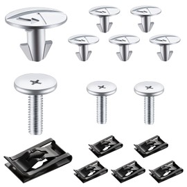 BERNOI 15pcs Lower Engine Shield Cover Bolt Kit, Including 6pcs Radiator Lower Engine Cover Bolt Pin Screws #90674-TY2-A01 6pcs Shield Clips 3pcs Lower Cover Bolts Compatible with Honda Accord CRV Civic