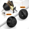 Probrico Black Single Cylinder Deadbolt,Keyed One Side,Residential Security Round Door