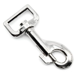 HEAVYTOOL Bolt Carabiner 26 mm x 79 mm Rotating Straight Swivel Zinc Die-Cast Nickel-Plated (Pack of 5) Hook Swivel Dog Lead Collar Bags Key Ring