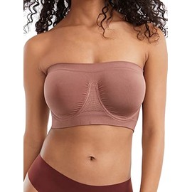 Rhonda Shear Plus Size Ahh Angel Seamless Bandeau Bra 1X, Nutmeg