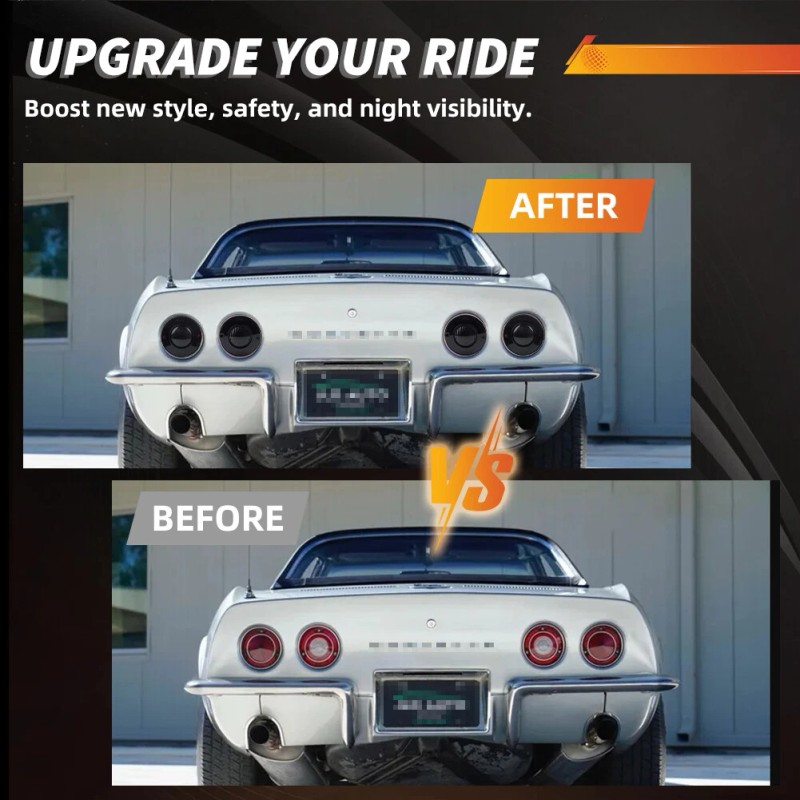 OFFKAT 4PCS Smoked Lens Rear Tail Brake Lights & Backup