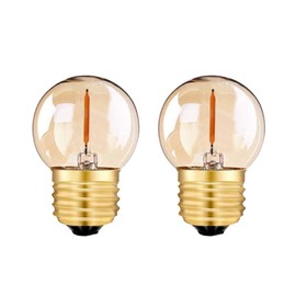 Tsunetani G40 G12.5 Led Filament Mini Globe Light Bulbs 0.5W Equivalent to 5 Watt Incandescent Low Watts Led Bulb E26 Base 2200K Edison Bulb Decorative Lighting-2 pcs